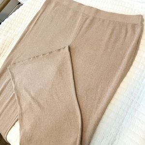 BB Dakota Tan Ribbed Wide Leg Lounge Pants